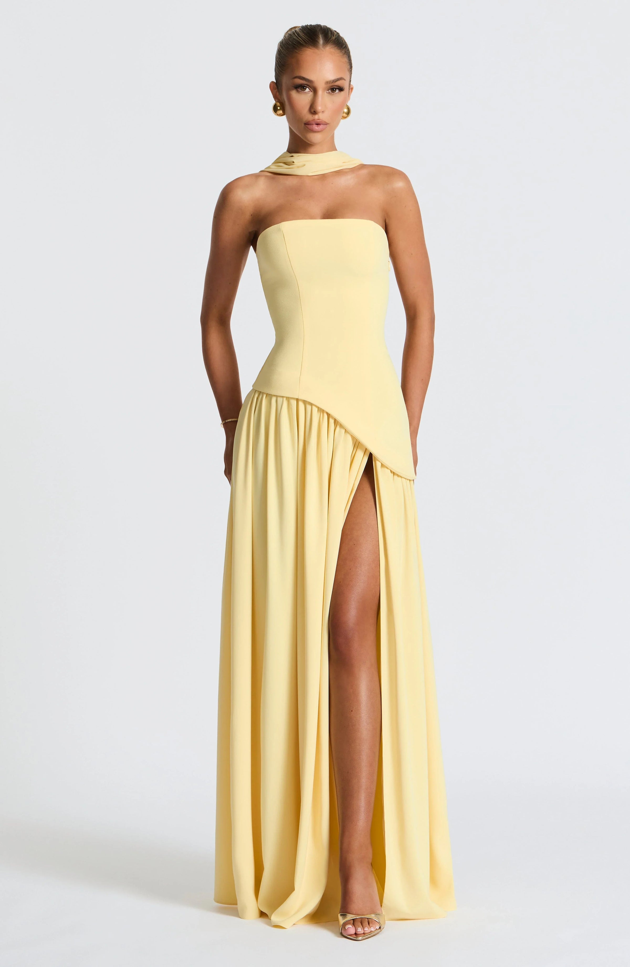 Women's Elegant Corset Strapless Evening Gown | Chic High Slit Formal Dress 8