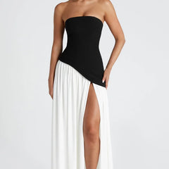 Women's Elegant Corset Strapless Evening Gown | Chic High Slit Formal Dress 9