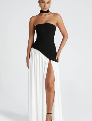 Women's Elegant Corset Strapless Evening Gown | Chic High Slit Formal Dress 9