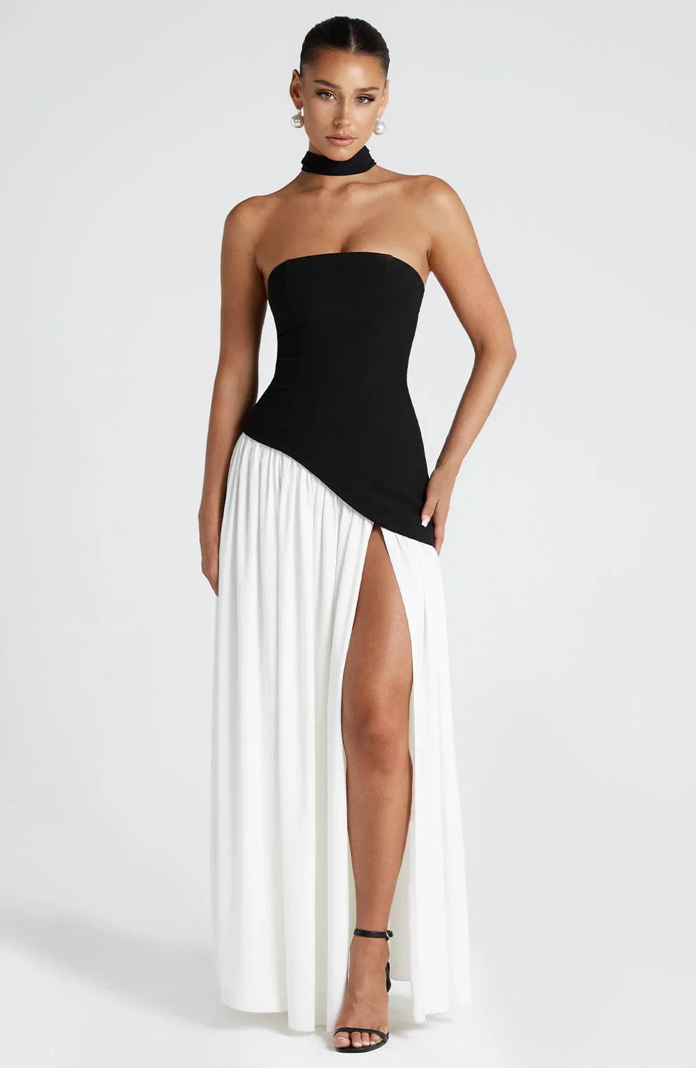 Women's Elegant Corset Strapless Evening Gown | Chic High Slit Formal Dress 9