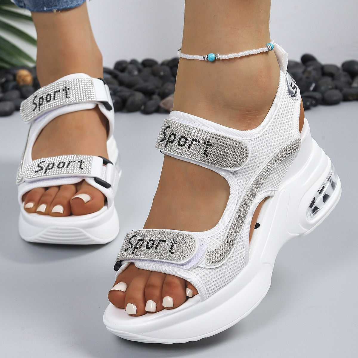 Women's Elegant Crystal-Embellished Orthopedic Sandals | Chic Platform Shoes 3