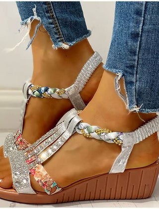 Women's Elegant Elastic Strap Wedge Sandals | Lightweight Comfortable Summer Footwear 2