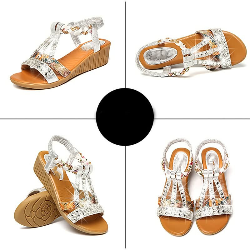 Women's Elegant Elastic Strap Wedge Sandals | Lightweight Comfortable Summer Footwear 5