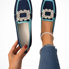 Women's Elegant Embellished Loafers | Chic Square Toe Orthopedic Shoes 2