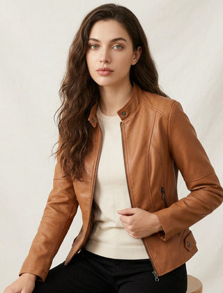 Women's Elegant Faux Leather Jacket | Fitted Stylish Outerwear 4