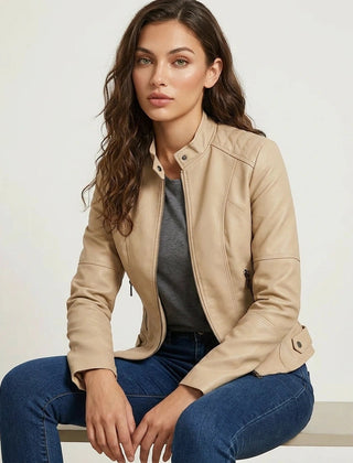 Women's Elegant Faux Leather Jacket | Fitted Stylish Outerwear 6