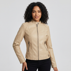 Women's Elegant Faux Leather Jacket | Fitted Stylish Outerwear 7