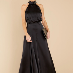 Women's Elegant Fitted Jumpsuit | Stylish Evening Wear with Tie 0