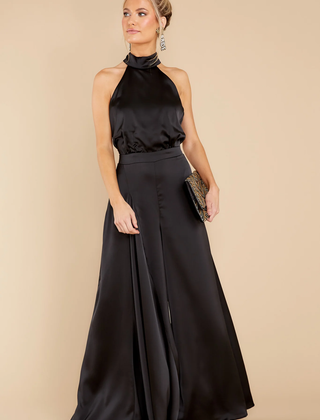 Women's Elegant Fitted Jumpsuit | Stylish Evening Wear with Tie 0