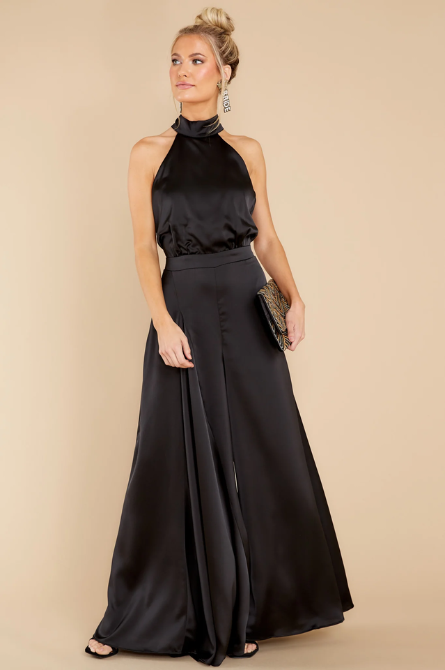 Women's Elegant Fitted Jumpsuit | Stylish Evening Wear with Tie 0