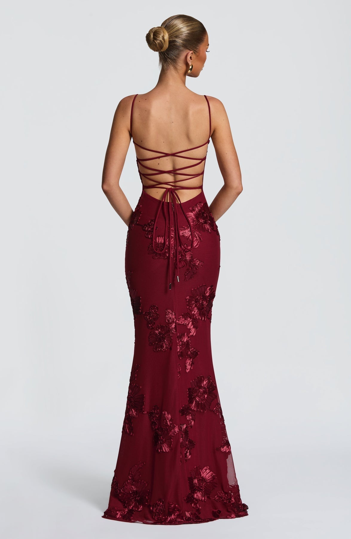 Women's Elegant Floral Applique Maxi Dress | Refined Formal Evening Gown 2