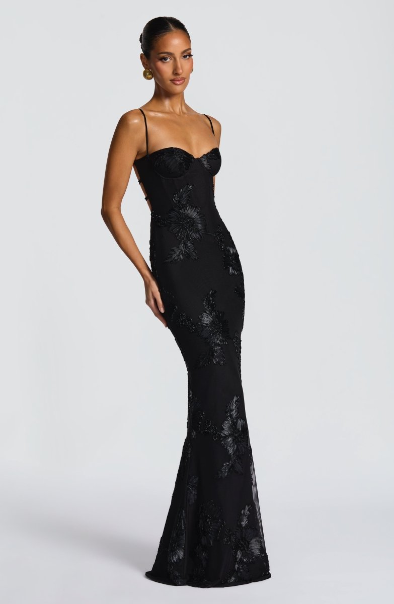 Women's Elegant Lace Maxi Dress | Figure-Hugging Flared Evening Gown 2