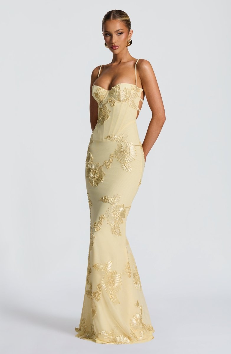 Women's Elegant Lace Maxi Dress | Figure-Hugging Flared Evening Gown 7