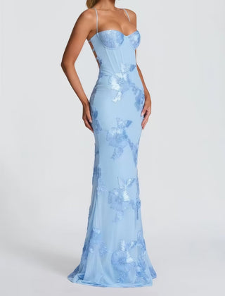 Women's Elegant Lace Maxi Dress | Figure-Hugging Flared Evening Gown 9