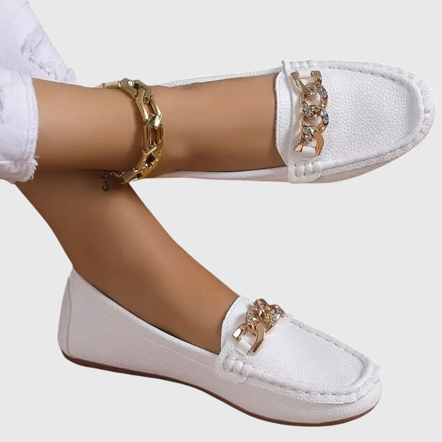 Women's Elegant Leather Loafers | Chic Orthopedic Slip-On Shoes 0