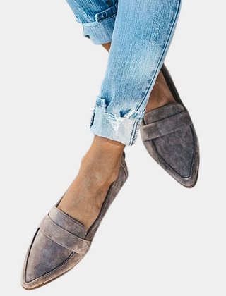 Women's Elegant Leather Loafers | Pointed Toe Slip-On Flats for Stylish Comfort 0