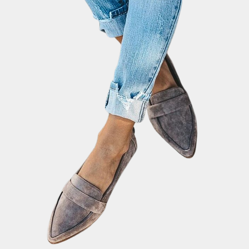 Women's Elegant Leather Loafers | Pointed Toe Slip-On Flats for Stylish Comfort 0