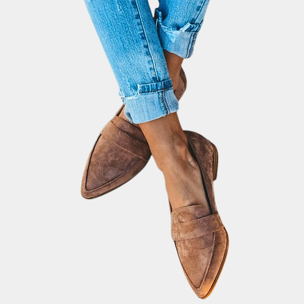 Women's Elegant Leather Loafers | Pointed Toe Slip-On Flats for Stylish Comfort 1