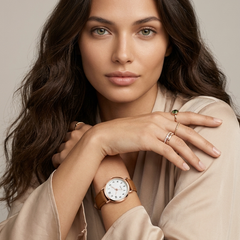 Women's Elegant Leather Watch | Rose Gold Minimalist Timepiece 3