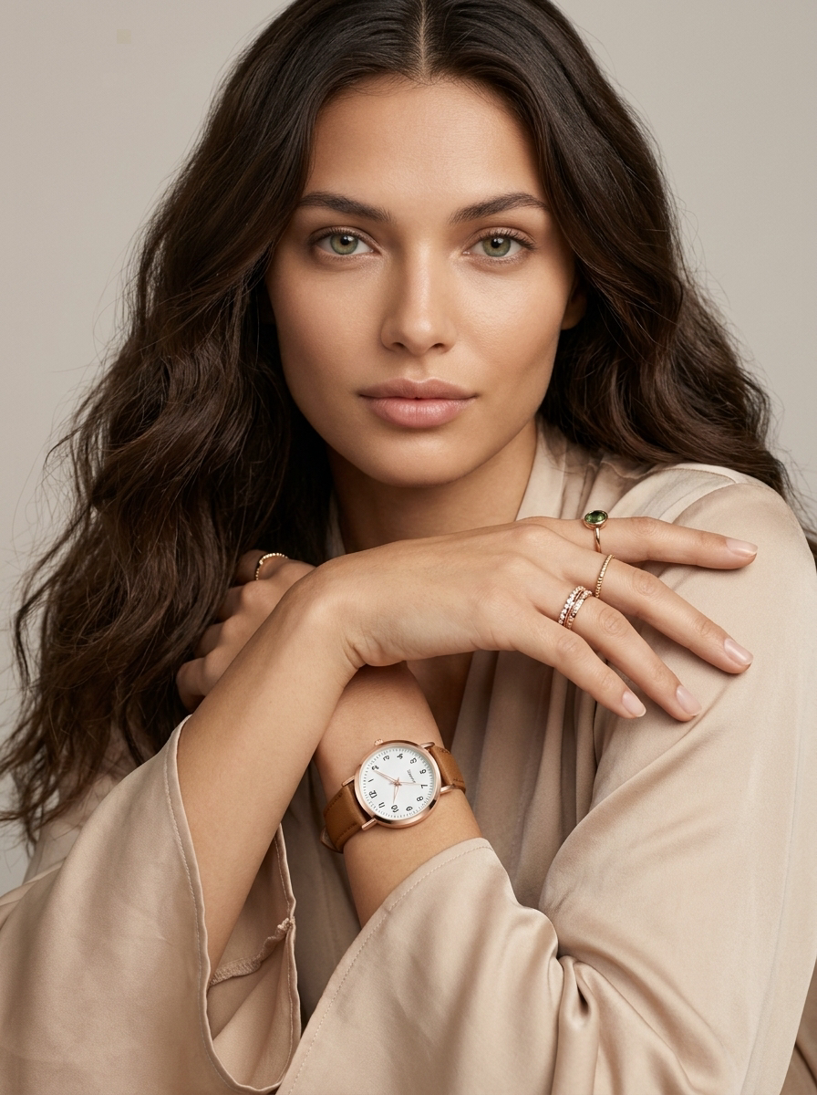 Women's Elegant Leather Watch | Rose Gold Minimalist Timepiece 3