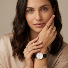 Women's Elegant Leather Watch | Rose Gold Minimalist Timepiece 6