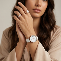 Women's Elegant Leather Watch | Rose Gold Minimalist Timepiece 8