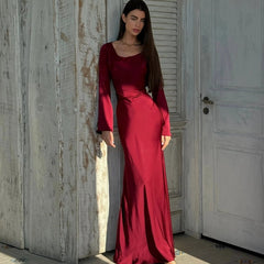 Women's Elegant Maxi Dress | Long Sleeve Flowing Formal Evening Gown 2