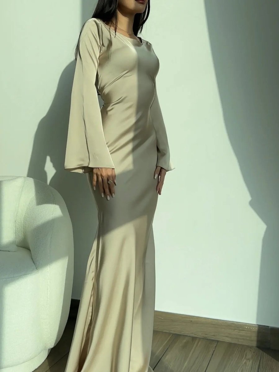 Women's Elegant Maxi Dress | Long Sleeve Flowing Formal Evening Gown 3