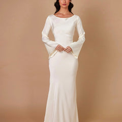Women's Elegant Maxi Dress | Long Sleeve Flowing Formal Evening Gown 8