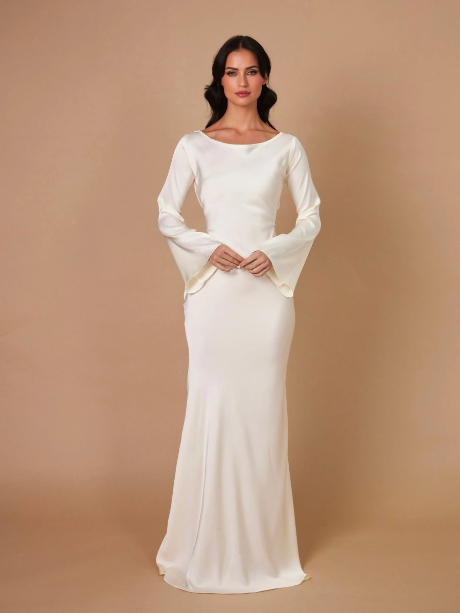 Women's Elegant Maxi Dress | Long Sleeve Flowing Formal Evening Gown 8