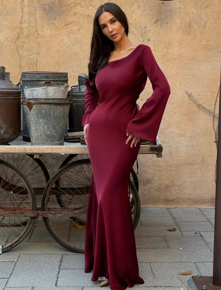 Women's Elegant Maxi Dress | Long Sleeve Flowing Formal Evening Gown 9
