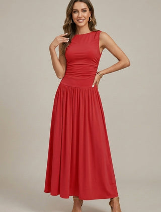 Women's Elegant Maxi Dress | Sleeveless Ruched Waist with Pockets | Flattering Summer Evening Dress 4