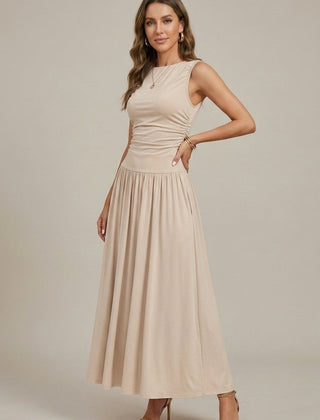 Women's Elegant Maxi Dress | Sleeveless Ruched Waist with Pockets | Flattering Summer Evening Dress 5