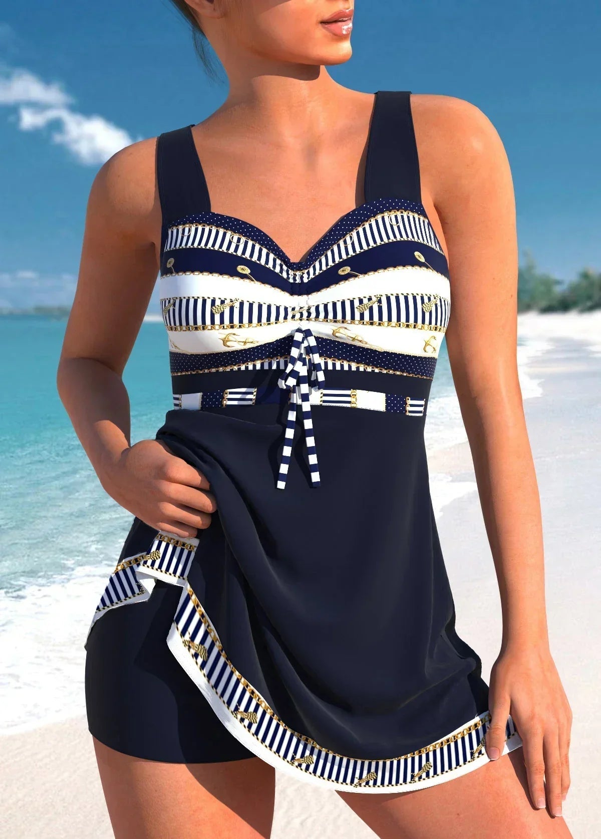 Women's Elegant One-Piece Swimsuit | Sweetheart Neckline Summer Swimwear 0