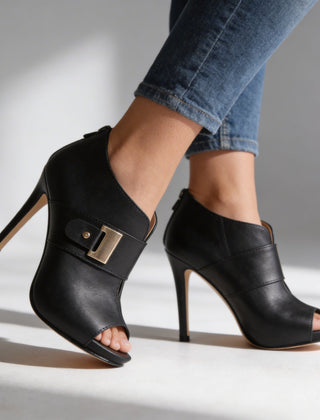 Women's Elegant Open Toe Stiletto Heels | Chic Gold Buckle Summer Footwear 4