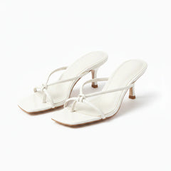 Women's Elegant Orthopedic Heeled Sandals | Chic Knot Strap Design 1
