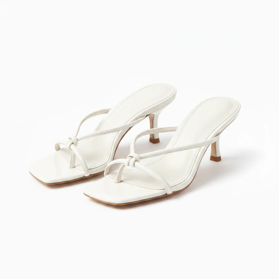 Women's Elegant Orthopedic Heeled Sandals | Chic Knot Strap Design 1
