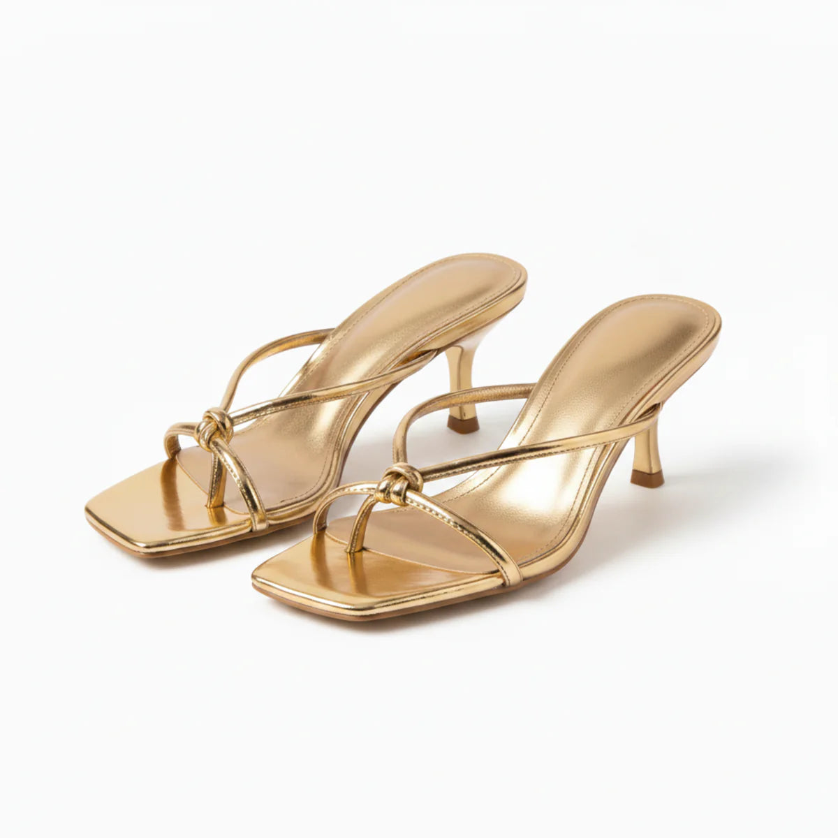 Women's Elegant Orthopedic Heeled Sandals | Chic Knot Strap Design 3