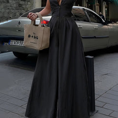 Women's Elegant Polyester Maxi Dress | Structured Fitted Bodice with Full Skirt 5