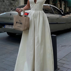 Women's Elegant Polyester Maxi Dress | Structured Fitted Bodice with Full Skirt 6