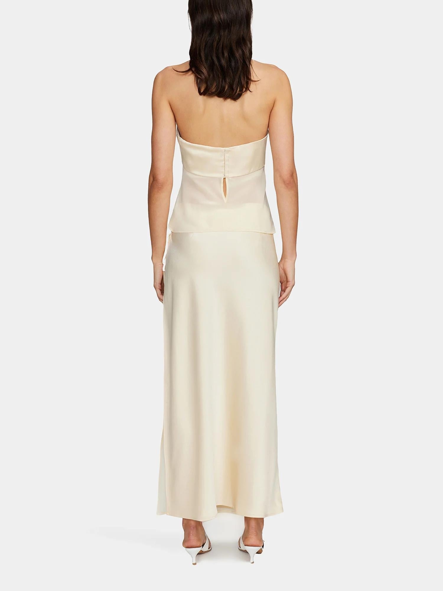 Women's Elegant Polyester Skirt Set | Chic Strapless Top and Asymmetrical Midi Skirt 5