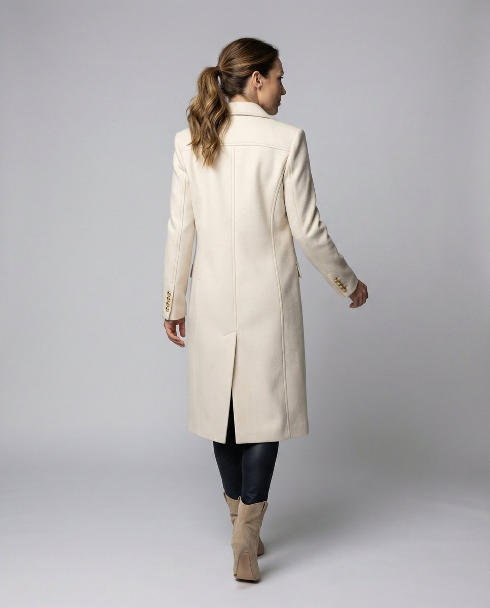 Women's Elegant Polyester Trench Coat | Classic Long-Line Winter Outerwear 2