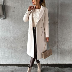 Women's Elegant Polyester Trench Coat | Classic Long-Line Winter Outerwear 6