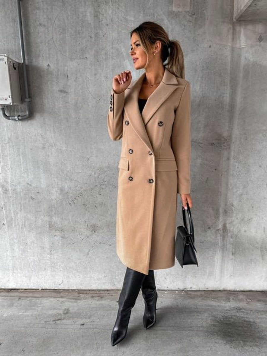 Women's Elegant Polyester Trench Coat | Classic Long-Line Winter Outerwear 8