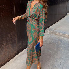 Women's Elegant Printed Maxi Dress | Flattering A-Line Summer Formal Attire 1