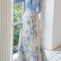 Women's Elegant Printed Maxi Dress | Flattering Gathered Bodice Summer Evening Wear 2
