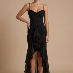 Women's Elegant Ruched Maxi Dress | Sweetheart Neckline with Ruffle Details for Summer Formal Events 4