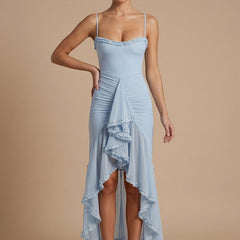 Women's Elegant Ruched Maxi Dress | Sweetheart Neckline with Ruffle Details for Summer Formal Events 6