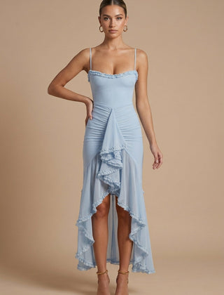 Women's Elegant Ruched Maxi Dress | Sweetheart Neckline with Ruffle Details for Summer Formal Events 6