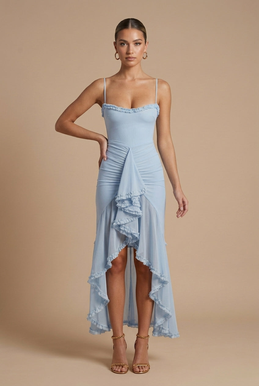 Women's Elegant Ruched Maxi Dress | Sweetheart Neckline with Ruffle Details for Summer Formal Events 6